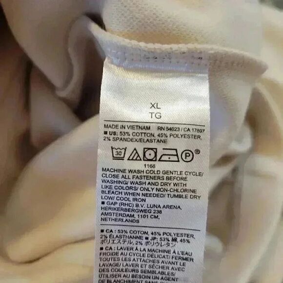 Banana Republic Women's Ivory Cotton/Poly/Spandex Twill Button Down Lightweight - Picture 11 of 11